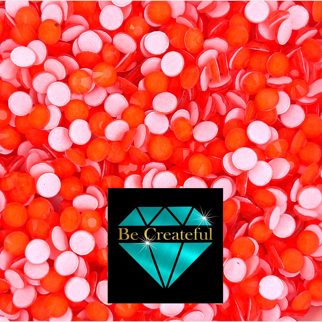 Wholesale BULK Flatback Neon Orange Glass Rhinestones