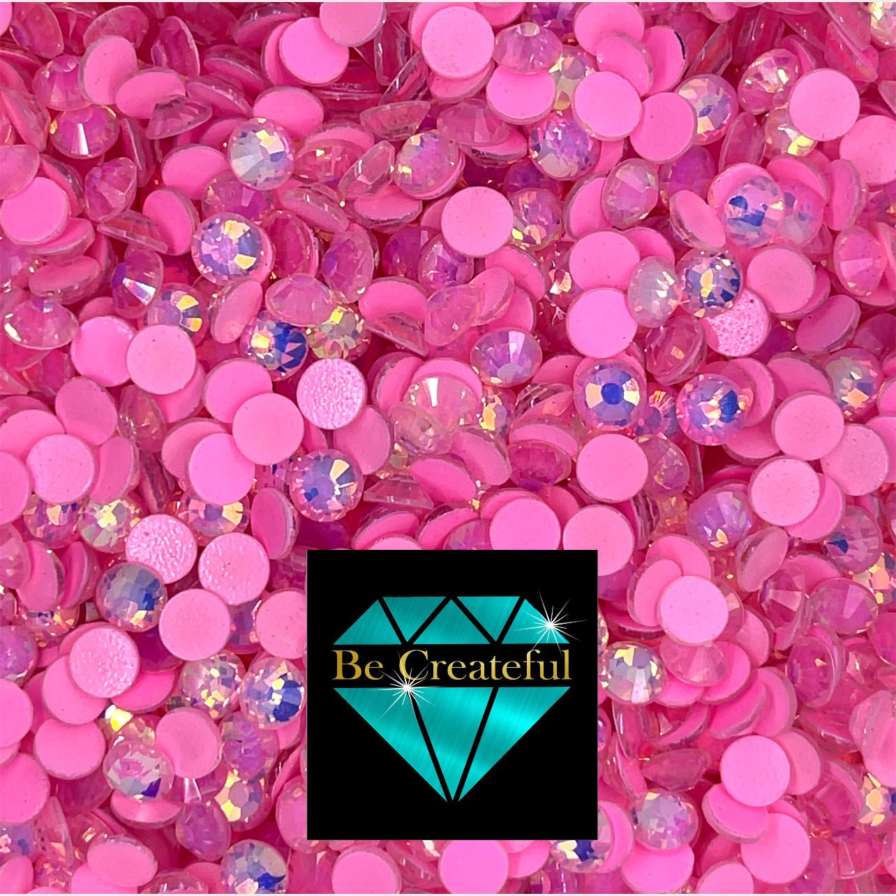 BULK Flatback Luminous Opal Pink Glass Rhinestones