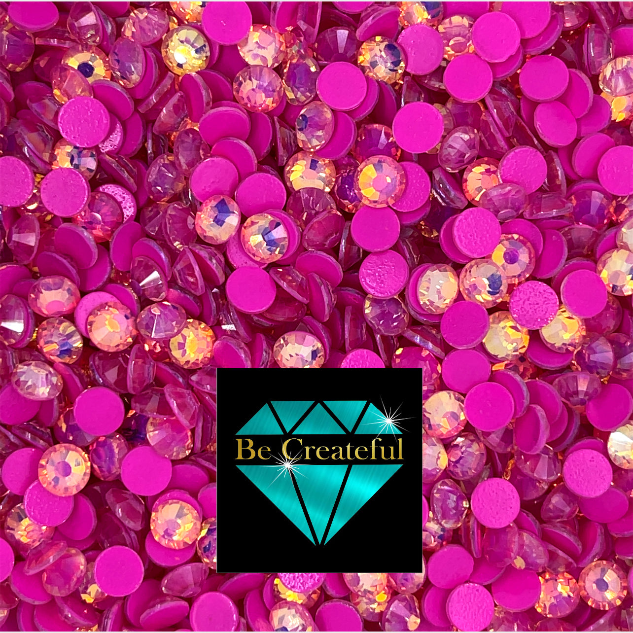 Multi-Size Luminous Purple Flatback Glass Rhinestones