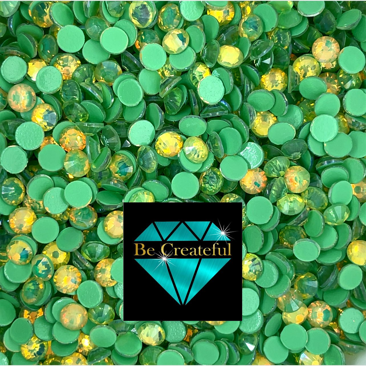 Luminous Opal Green Glass Rhinestones