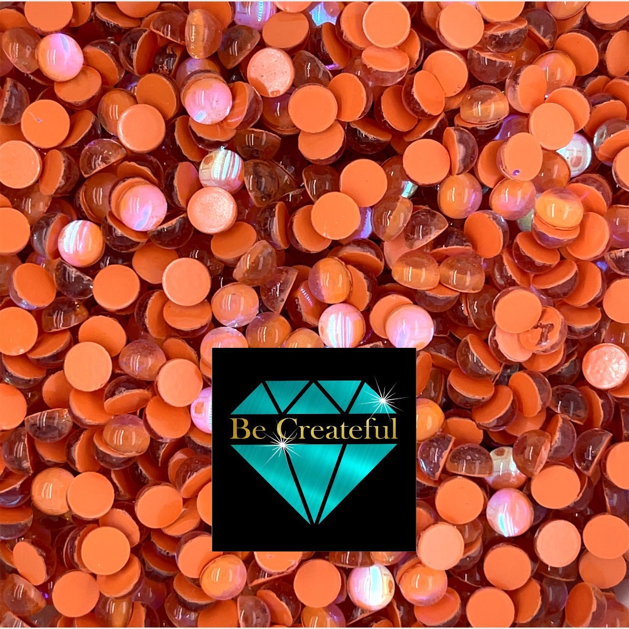 Multi-Size Mermaid Tears Orange Flatback Rhinestones - Glass Rhinestone-Mixed sized rhinestones - Mermaid Tear Rhinestones