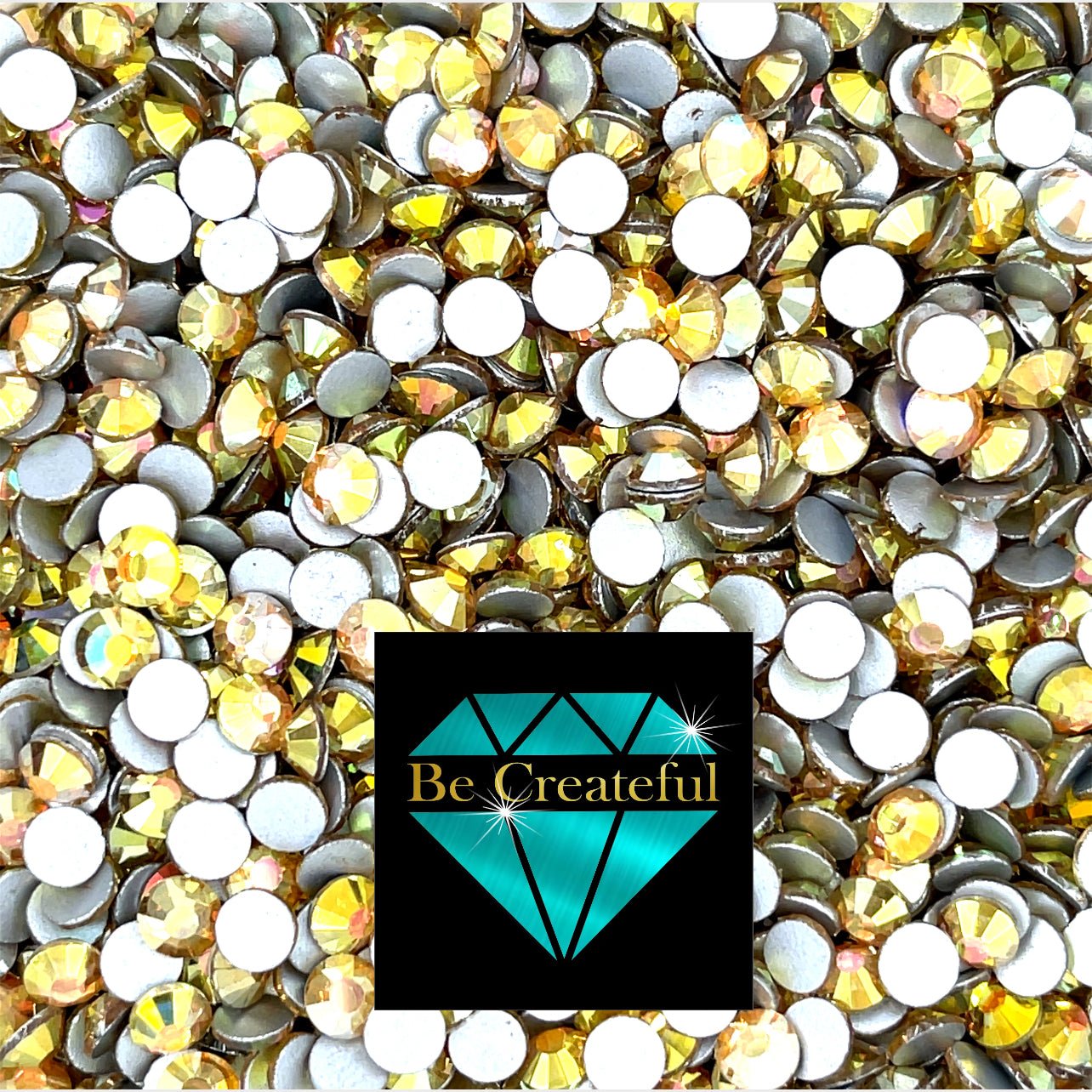 Flatback Foil Citrine Dream Yellow Glass Rhinestones