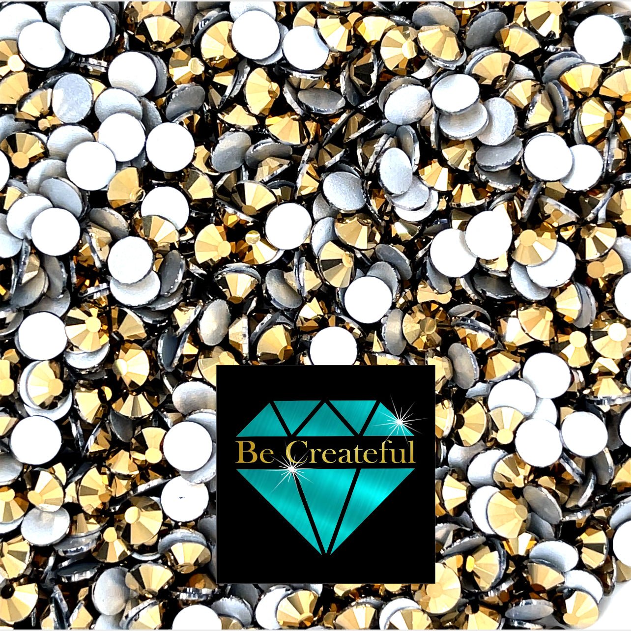 Multi-Size Aurum Gold Flatback Glass Rhinestones