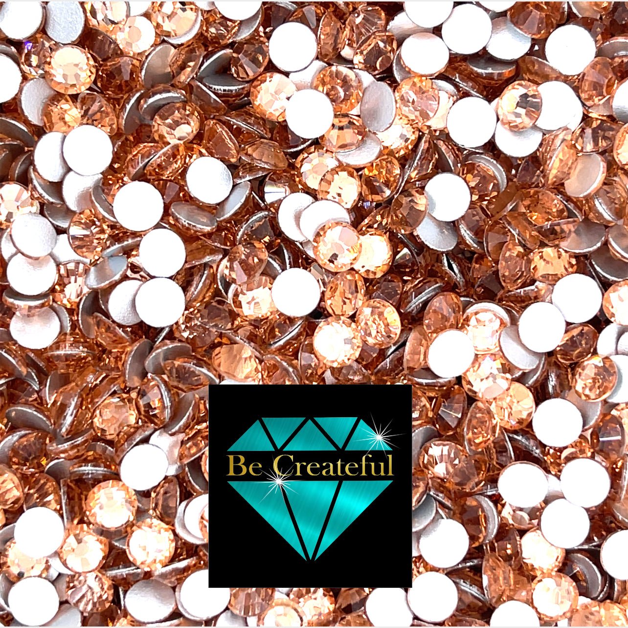Flatback Peach Glass Rhinestone