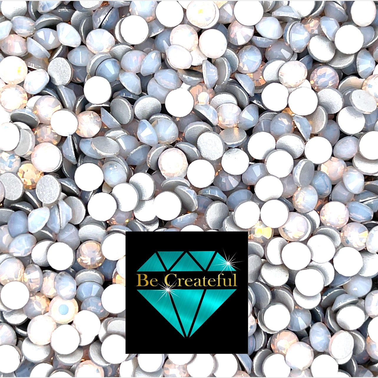 Flatback Foil White Opal Glass Rhinestones - Flatback Rhinestones