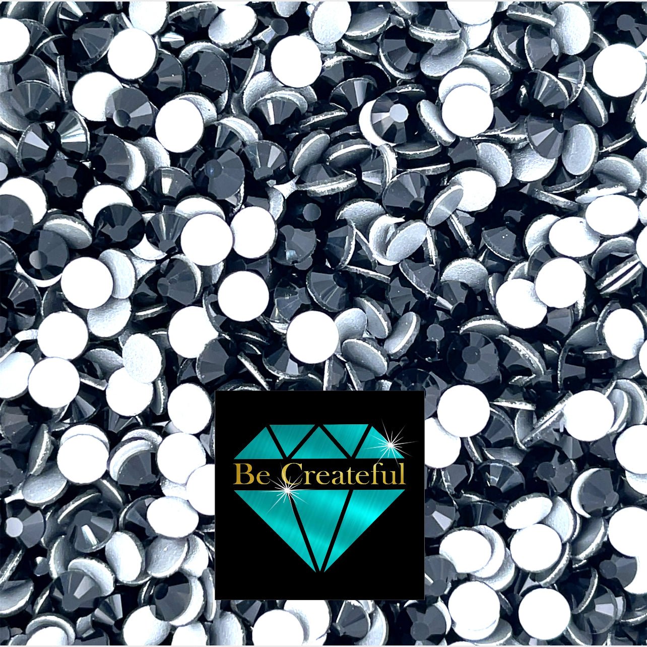 Flatback Foil Jet Black Glass Rhinestone - Flatback Rhinestones