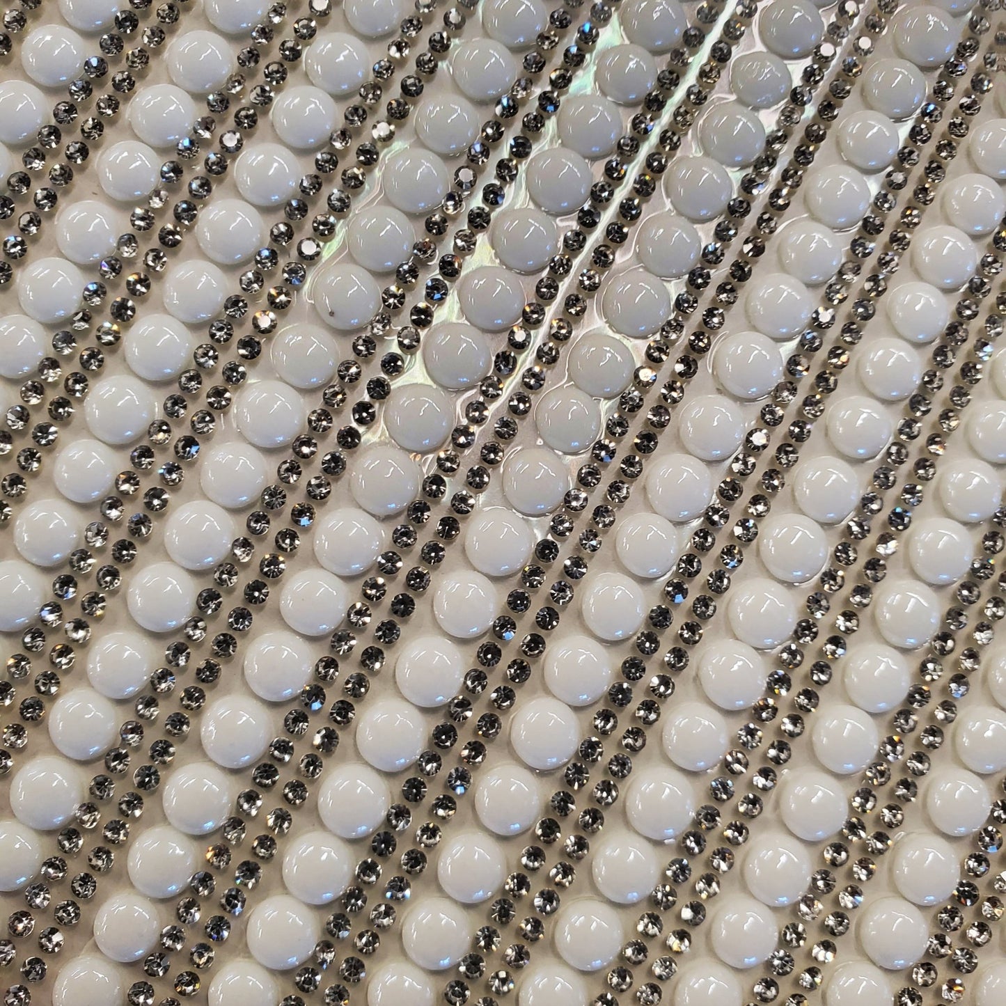 Hotfix Large Pearl and Double Row Crystal Rhinestone Sheets