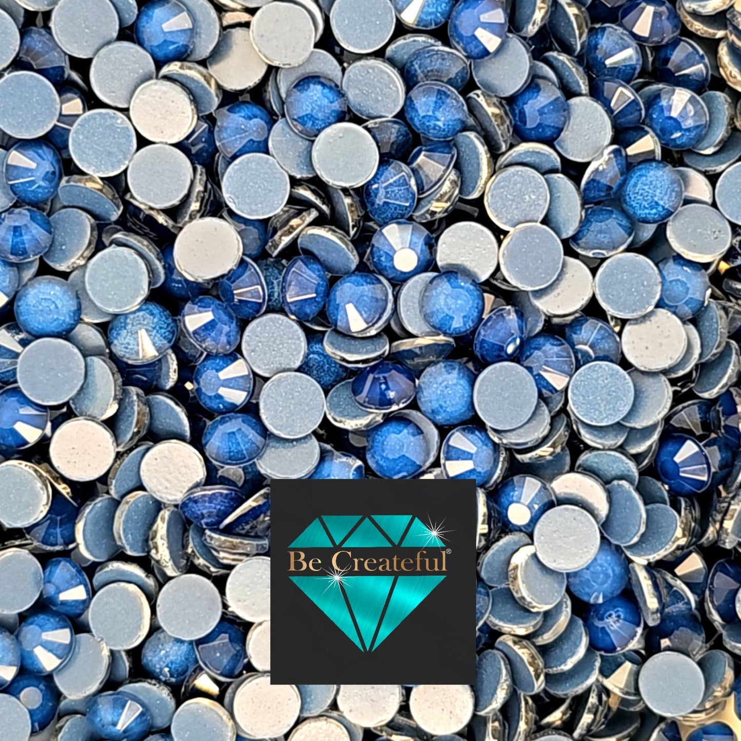 Multi-Size Frosted Montana Blue Flatback Rhinestones