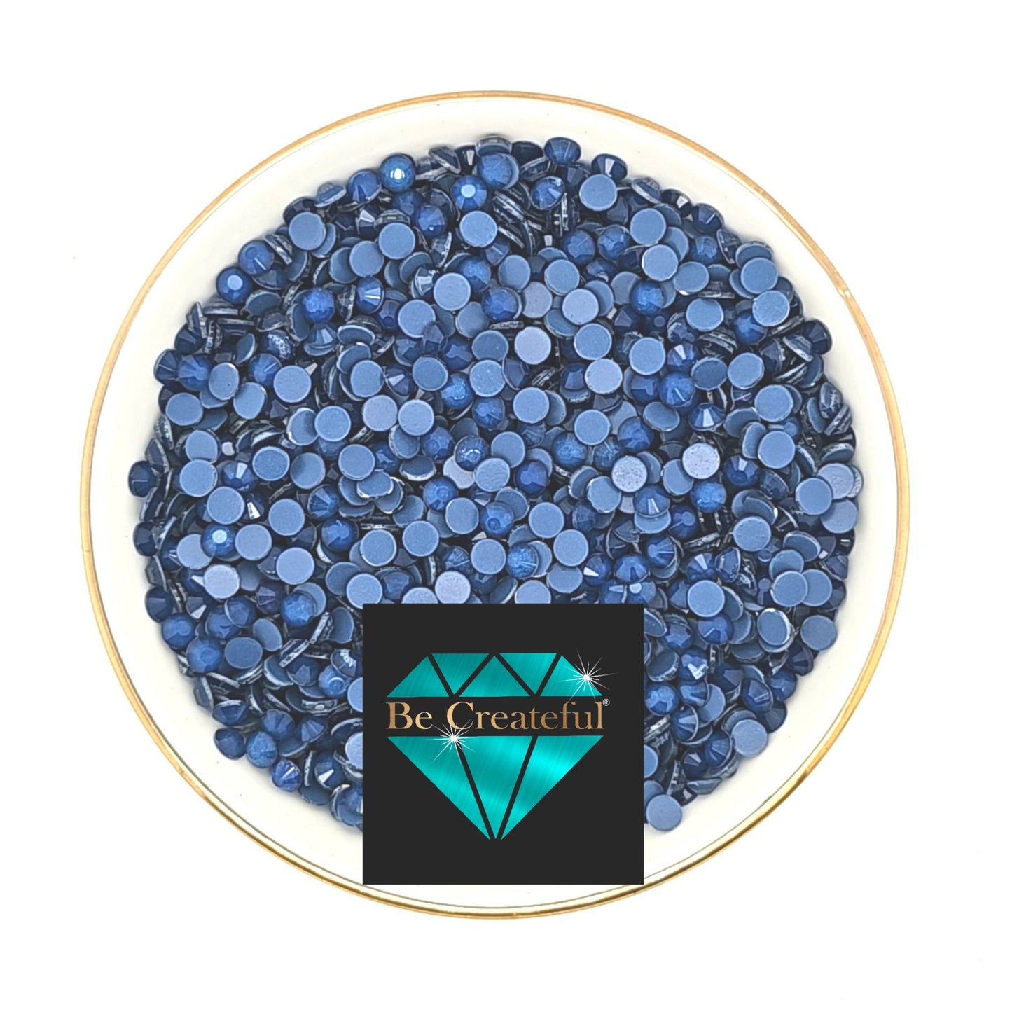 FLATBACK Frosted Montana Blue Glass Rhinestones