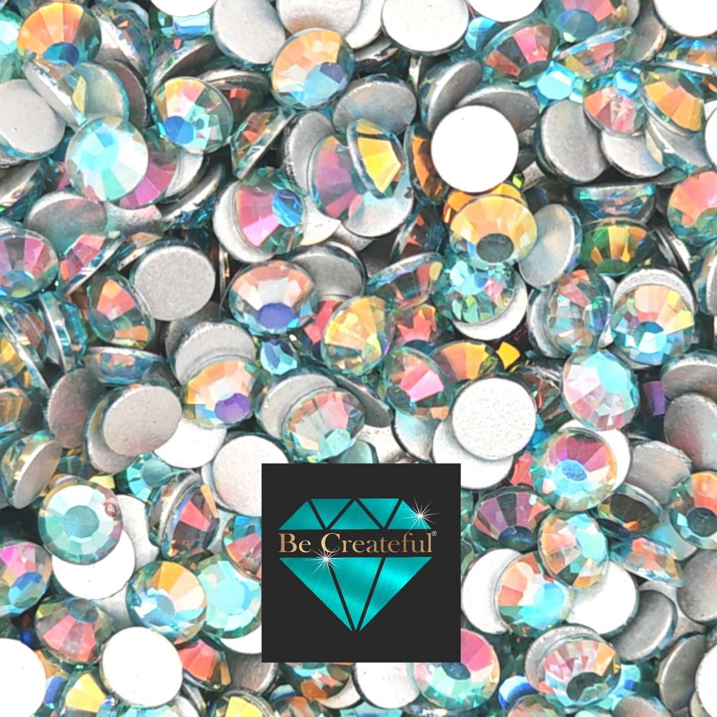 Multi-Size Mirage Aqua Flatback Rhinestones