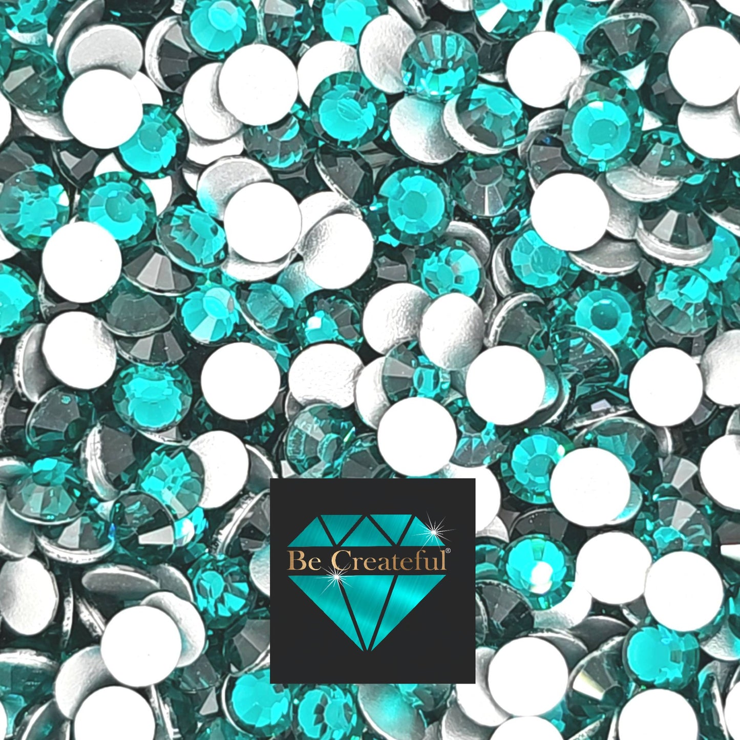 FLATBACK Peacock Glass Rhinestones - Flatback Rhinestone