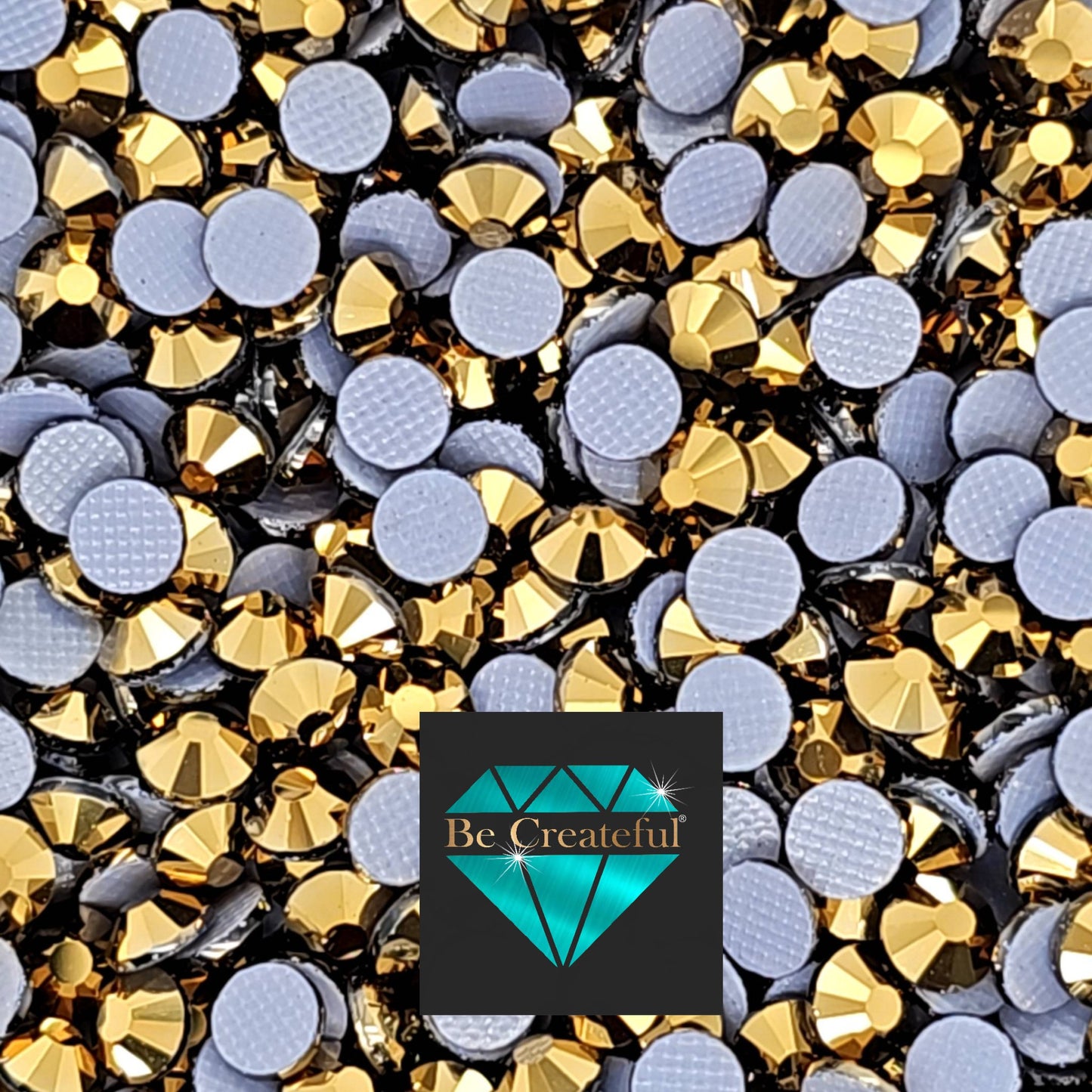 LUXE® Aurum Gold Glass Hotfix Rhinestones are high-quality, high-facet glass rhinestones with intense sparkle and refraction.