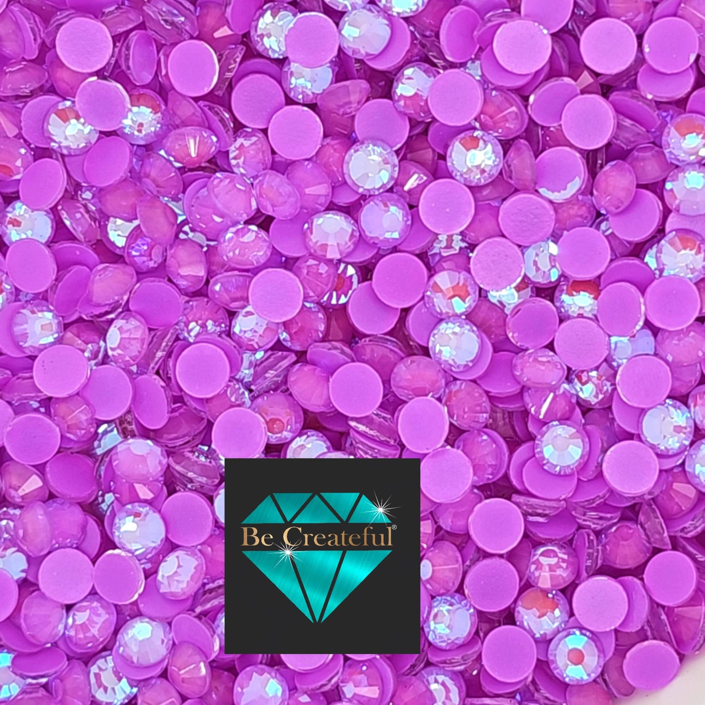 FLATBACK Neon Purple AB Rhinestones