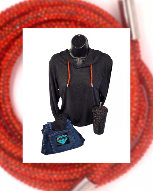 Orange Rhinestone Hoodie Strings are the perfect way to glam up your favorite hoodie and accessories! Made of high-quality glass rhinestones they are easy to insert and remove when washing. Wholesale Rhinestone Supplier - Rhinestone Rope - Rhinestone String - String for Hoodies - Rhinestones Wholesale