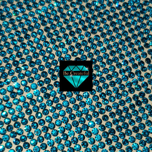 Hotfix Blue Zircon Glass Rhinestone Sheets