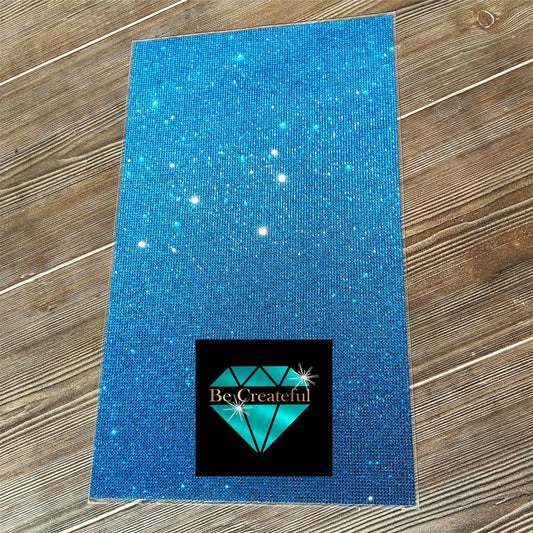 Adhesive Capri Blue Glass Rhinestone Sheet - Wholesale Rhinestone Supplier - Adhesive Rhinestone Sheets - Rhinestone decal