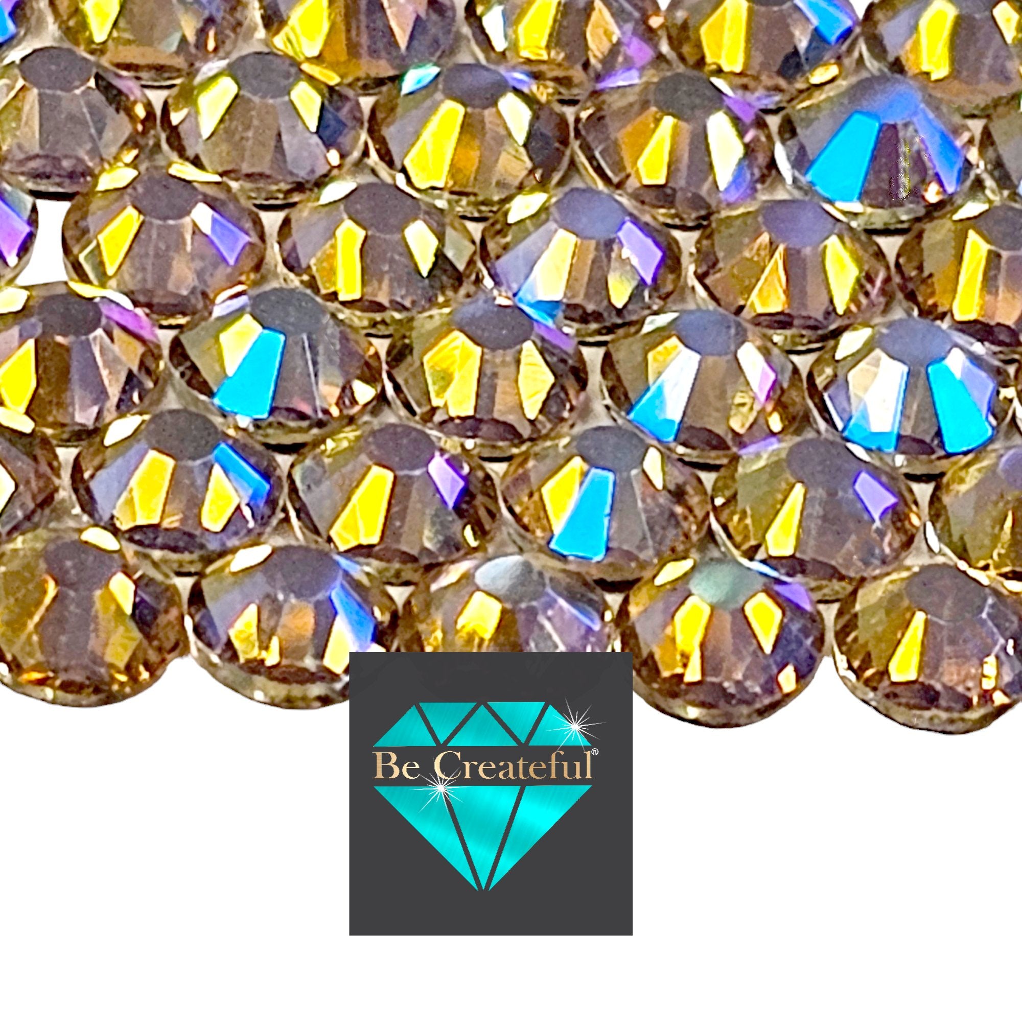 Light Colorado Topaz Glass Hot-Fix Rhinestones In Bulk