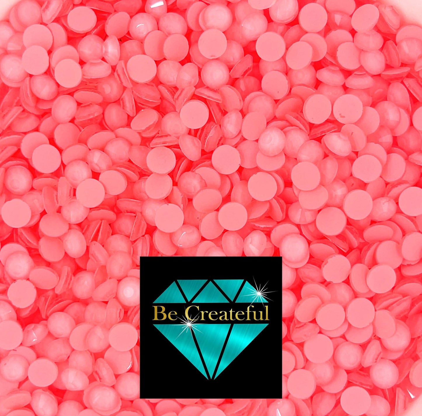 Neon Coral Rhinestone - Neon flatback rhinestones - Coral Rhinestone - Rhinestones - Neon coral Rhinestones - Rhinestone