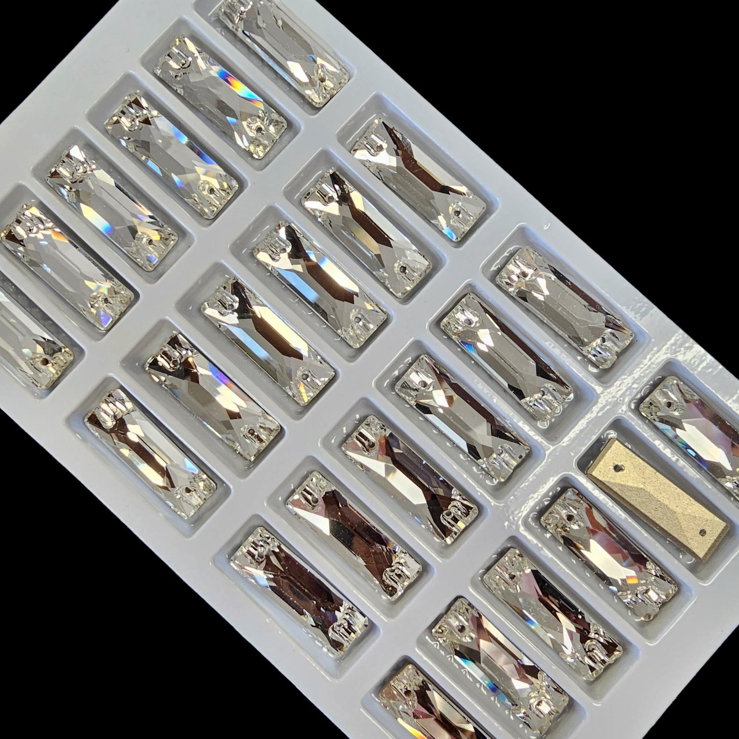 Fancy LUXE Crystal Cosmic Baguette SHAPED Sew On Rhinestones