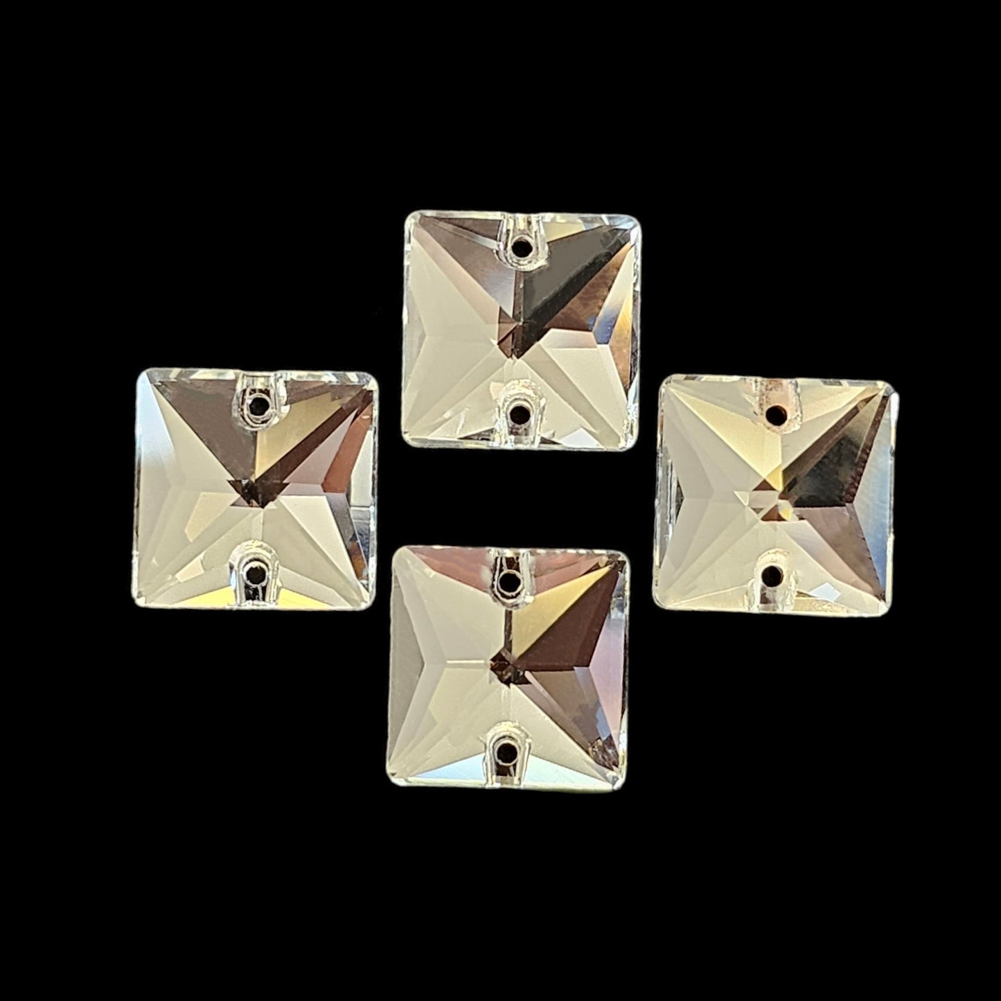 Fancy LUXE Glass Crystal Square SHAPED Sew On Rhinestones