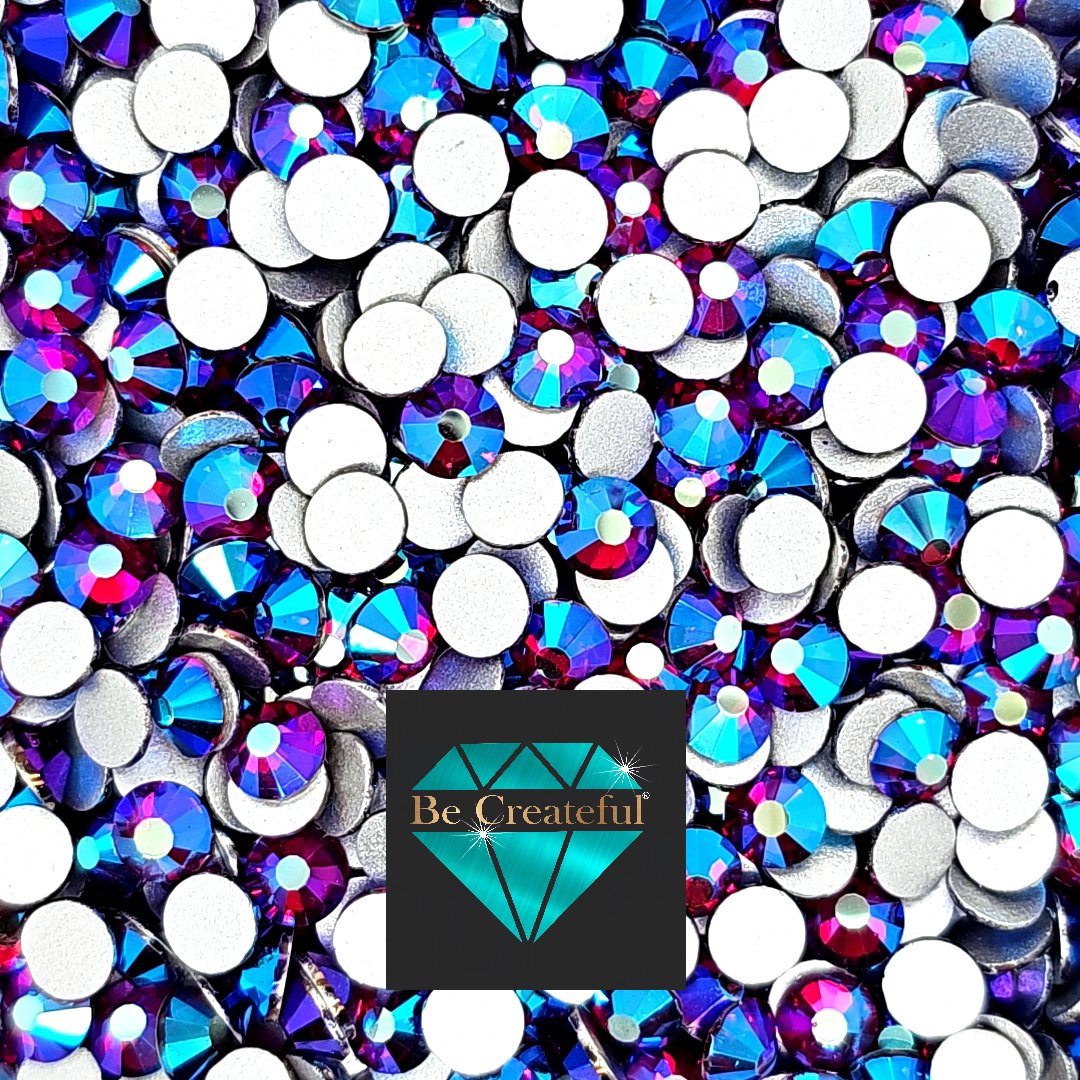 Multi-Size Dark Siam AB Flatback Rhinestones