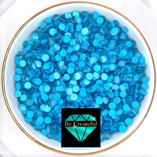 Multi-Size Mermaid Tear Baby Blue Flatback Foil Rhinestones