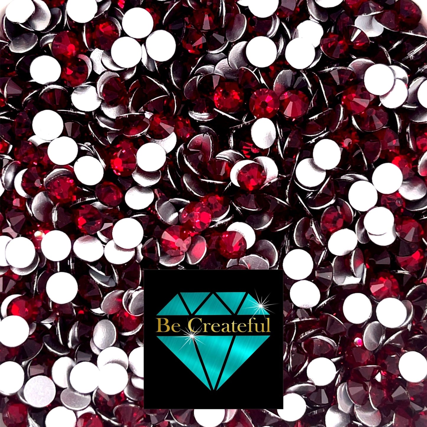 BULK Flatback Dark Siam Glass Rhinestones - Flatback Rhinestones - BULK Red Glass Rhinestones - Rhinestone - Bulk Rhinestones