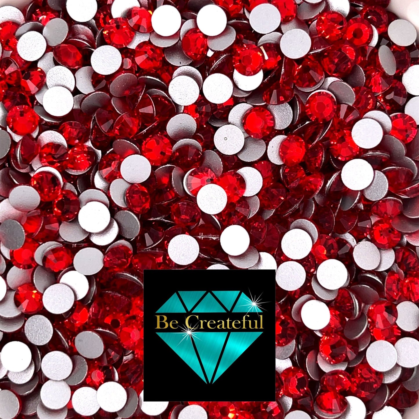 Flatback Foil Lt. Siam Glass Rhinestones - Be Createful, Beautiful Rhinestones at wholesale prices.