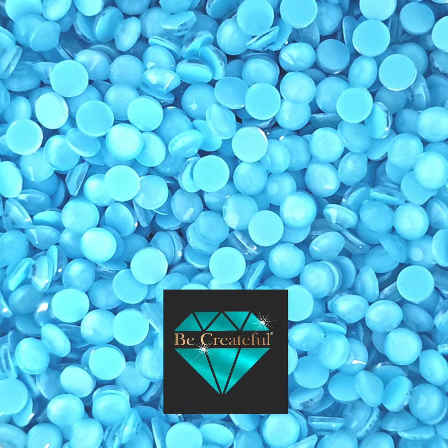 FLATBACK Frosted Aqua Glass Rhinestones