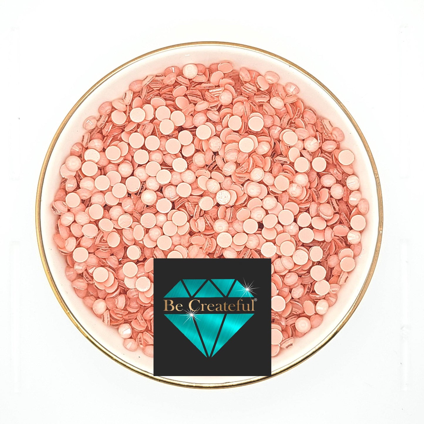 FLATBACK Frosted Light Peach Glass Rhinestones