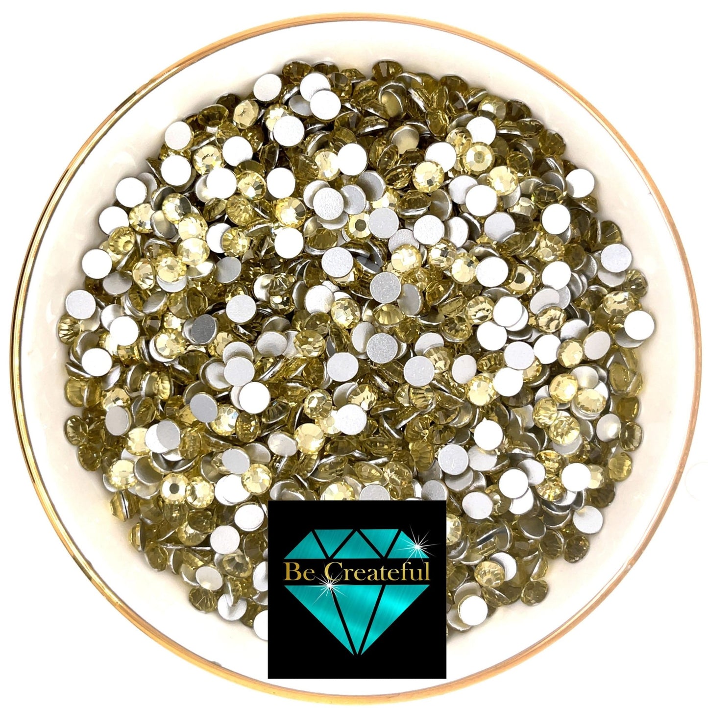 Flatback Foil Jonquil Glass Rhinestones -Flatback Rhinestone Supplier -Flatback Glass Rhinestone - Foiled Flatback Rhinestone