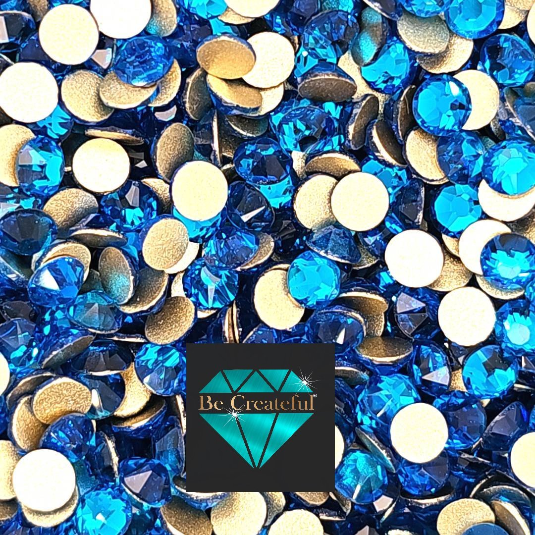 Be Createful LUXE Capri Blue Flatback Rhinestones are high-quality rhinestones - Blue Rhinestone - Rhinestone - Rhinestones