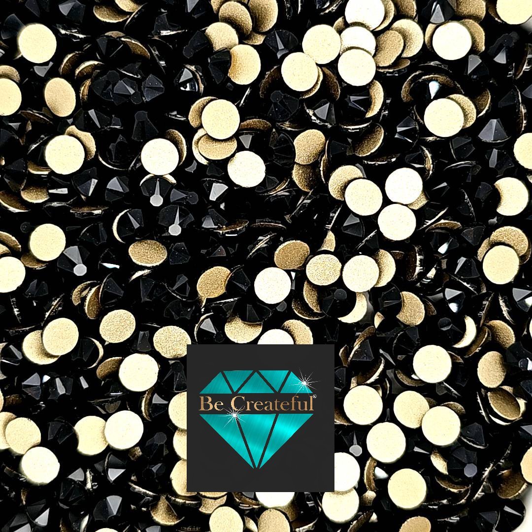 FLATBACK LUXE® Jet Black Rhinestones - Black Rhinestones - Black Rhinestone - Black Rhinestone - Rhinestone - Rhinestones