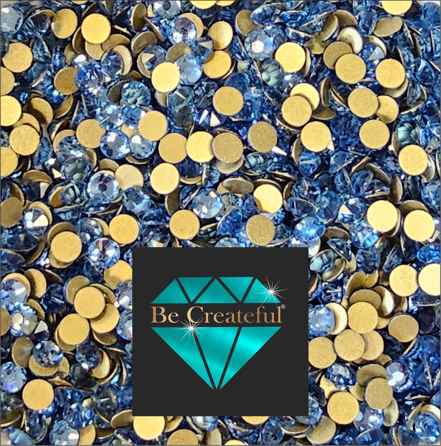 FLATBACK LUXE® Light Sapphire Rhinestones -16 facet Rhinestone - Light Blue Rhinestone - Baby Blue Rhinestone - Rhinestone