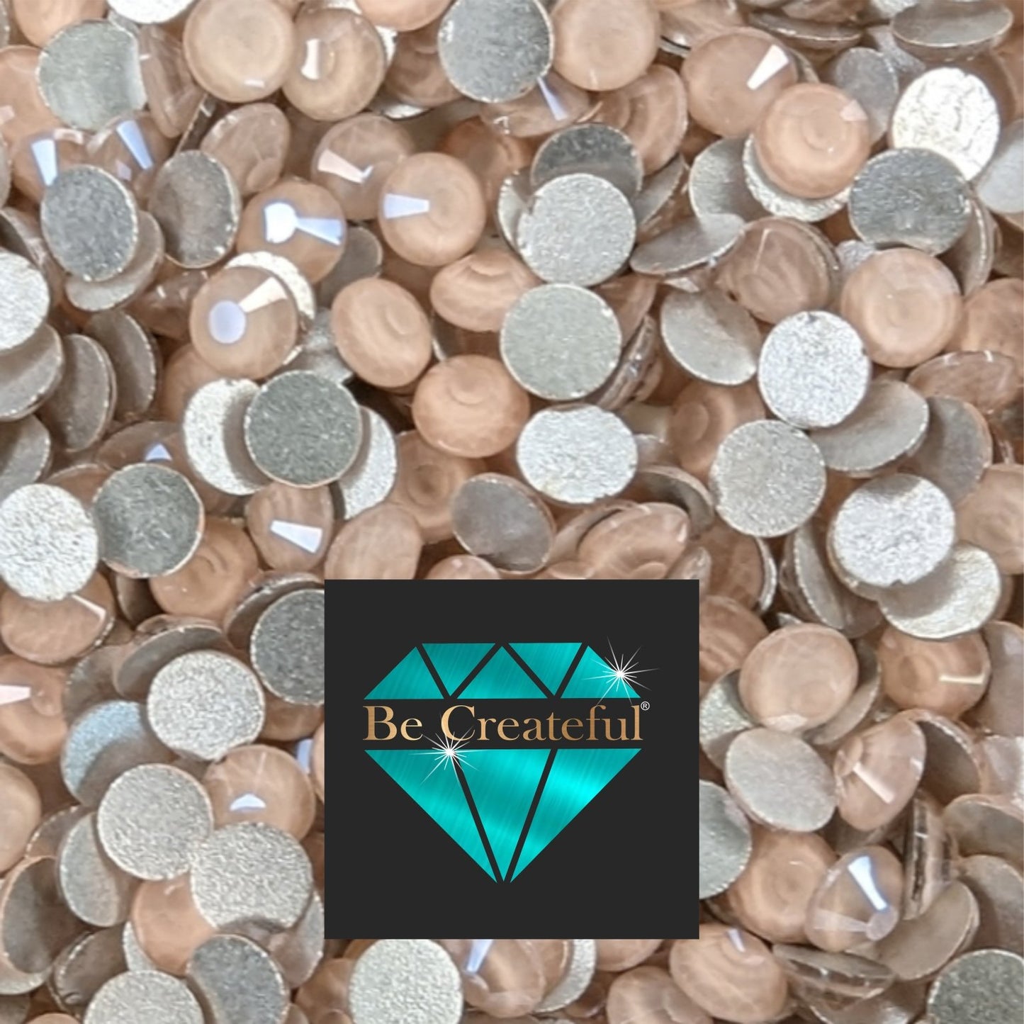 Mocha Lt Peach FLATBACK Glass Rhinestones - Flatback Rhinestone