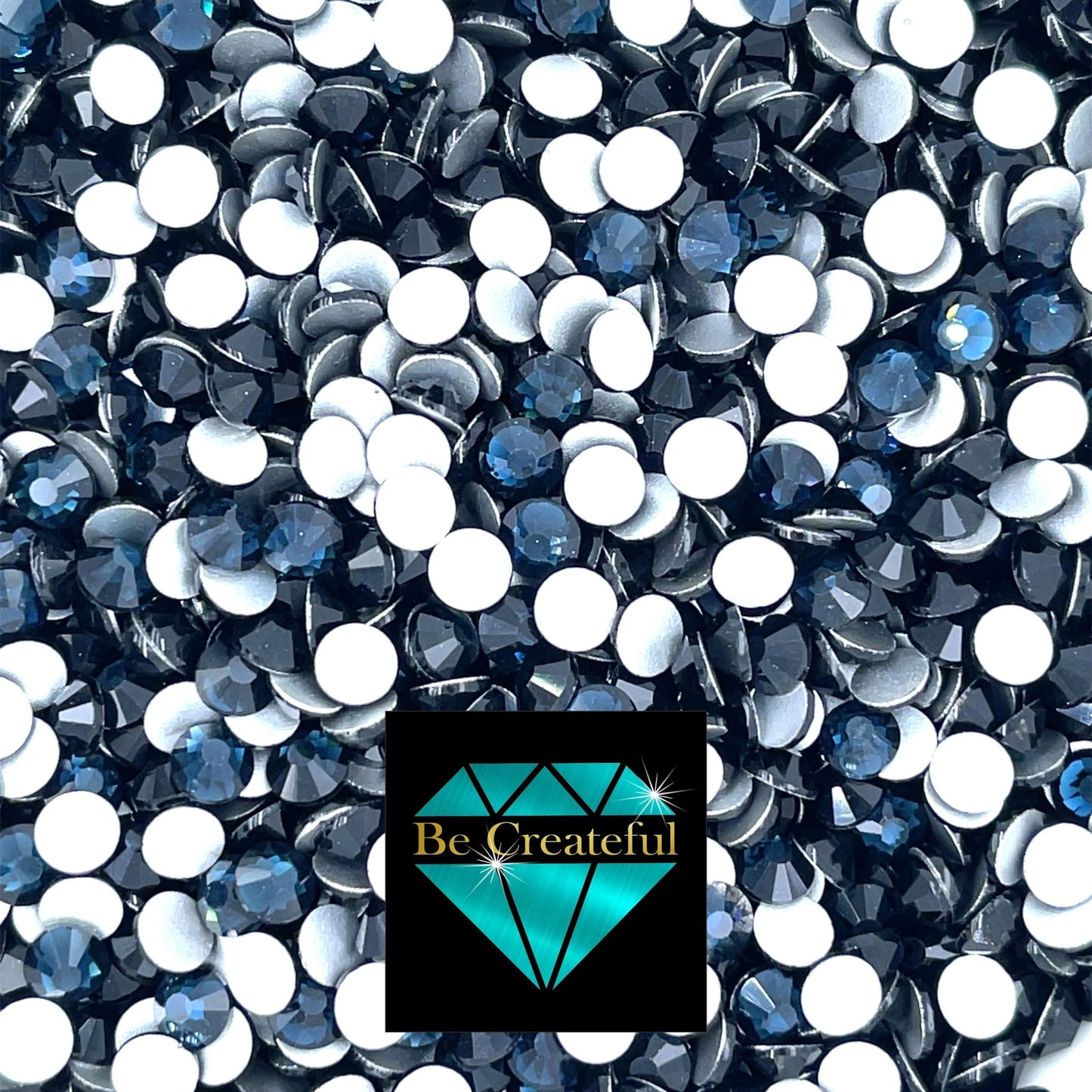 Flatback Foil Montana Navy Glass Rhinestones - Flatback Rhinestones