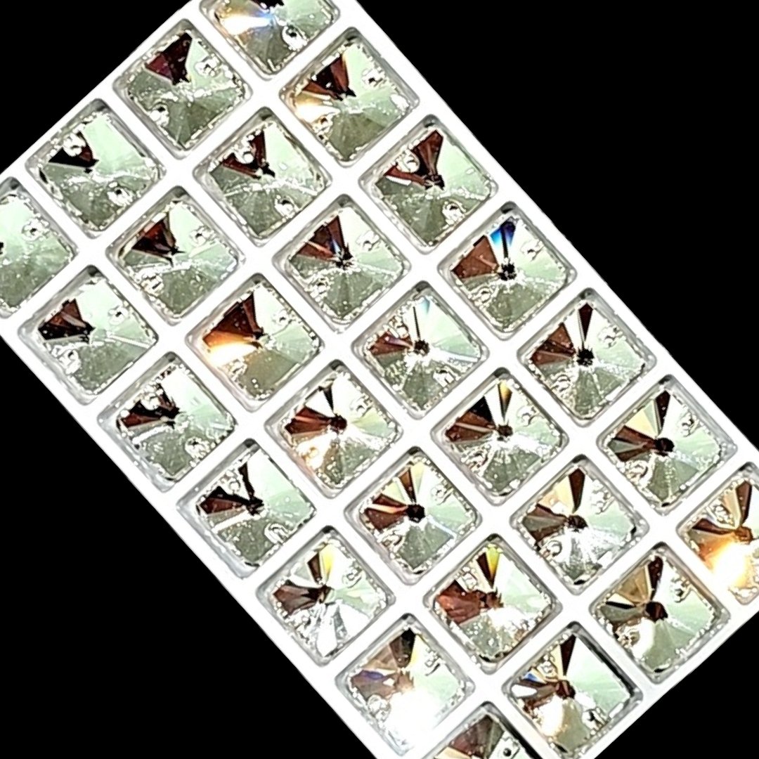 Fancy LUXE Crystal Rivoli Square SHAPED Sew On Rhinestones