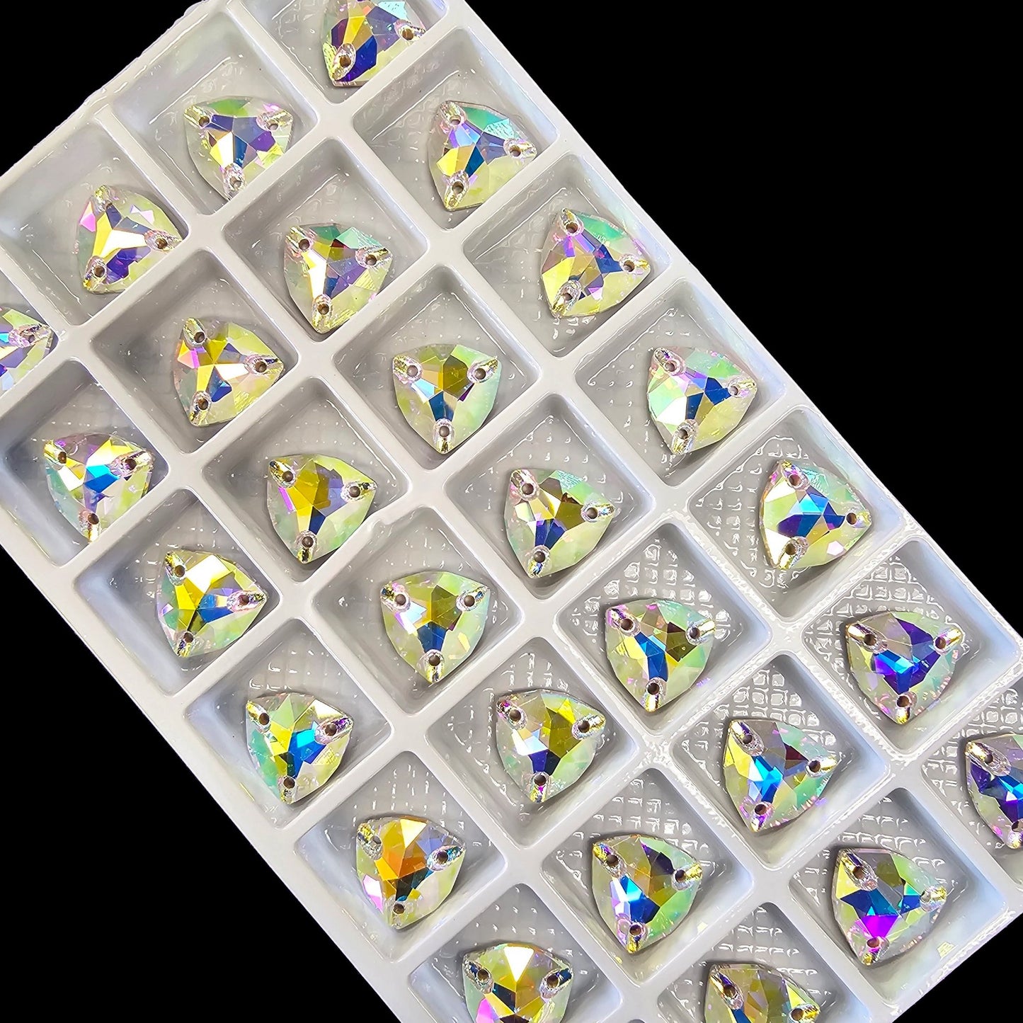 Fancy LUXE Glass Crystal AB Square SHAPED Sew On Rhinestone - Square sew on rhinestone - Square rhinestones - Rhinestones