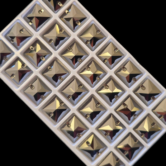 Jet Hematite SQUARE SHAPED Sew On Rhinestones