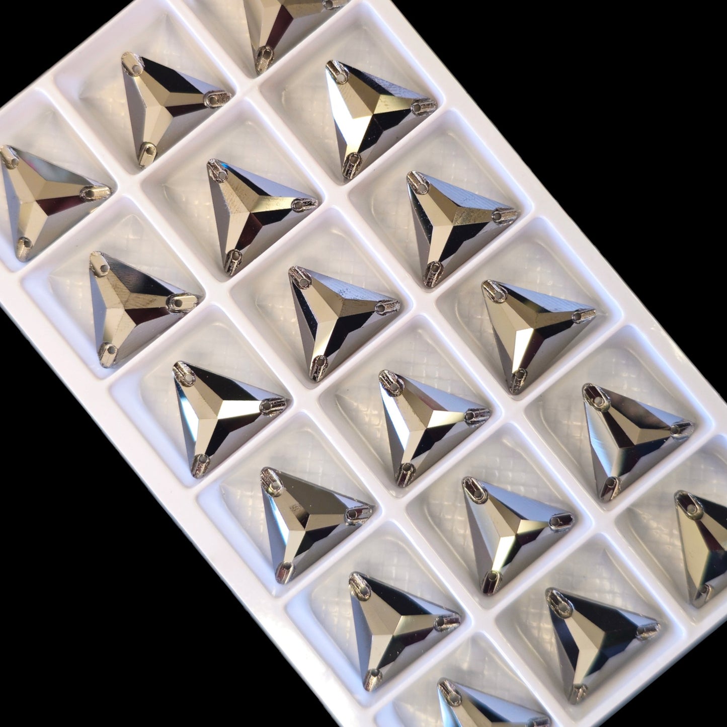 Jet Hematite Triangle SHAPED Sew On Rhinestones