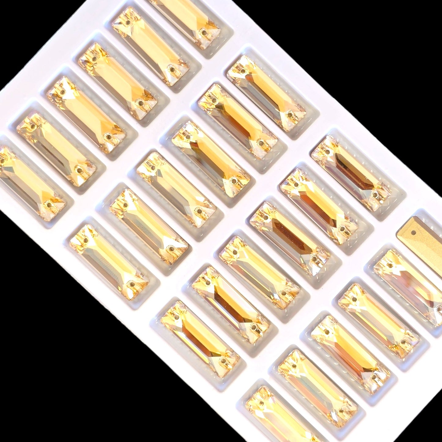 Champagne Golden Shadow Cosmic Baguette SHAPED Sew On Rhinestone Media 2 of 4