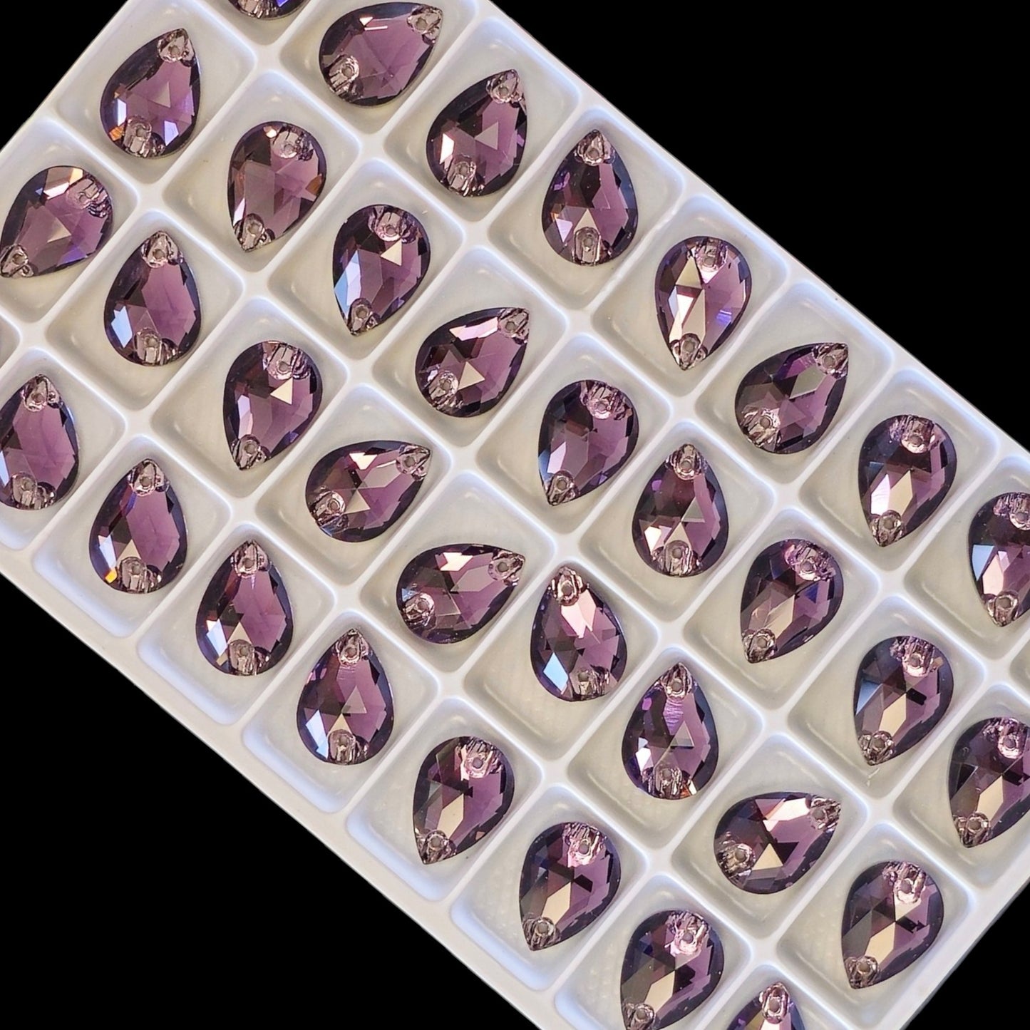 Tanzanite DROP SHAPED Sew On Rhinestones