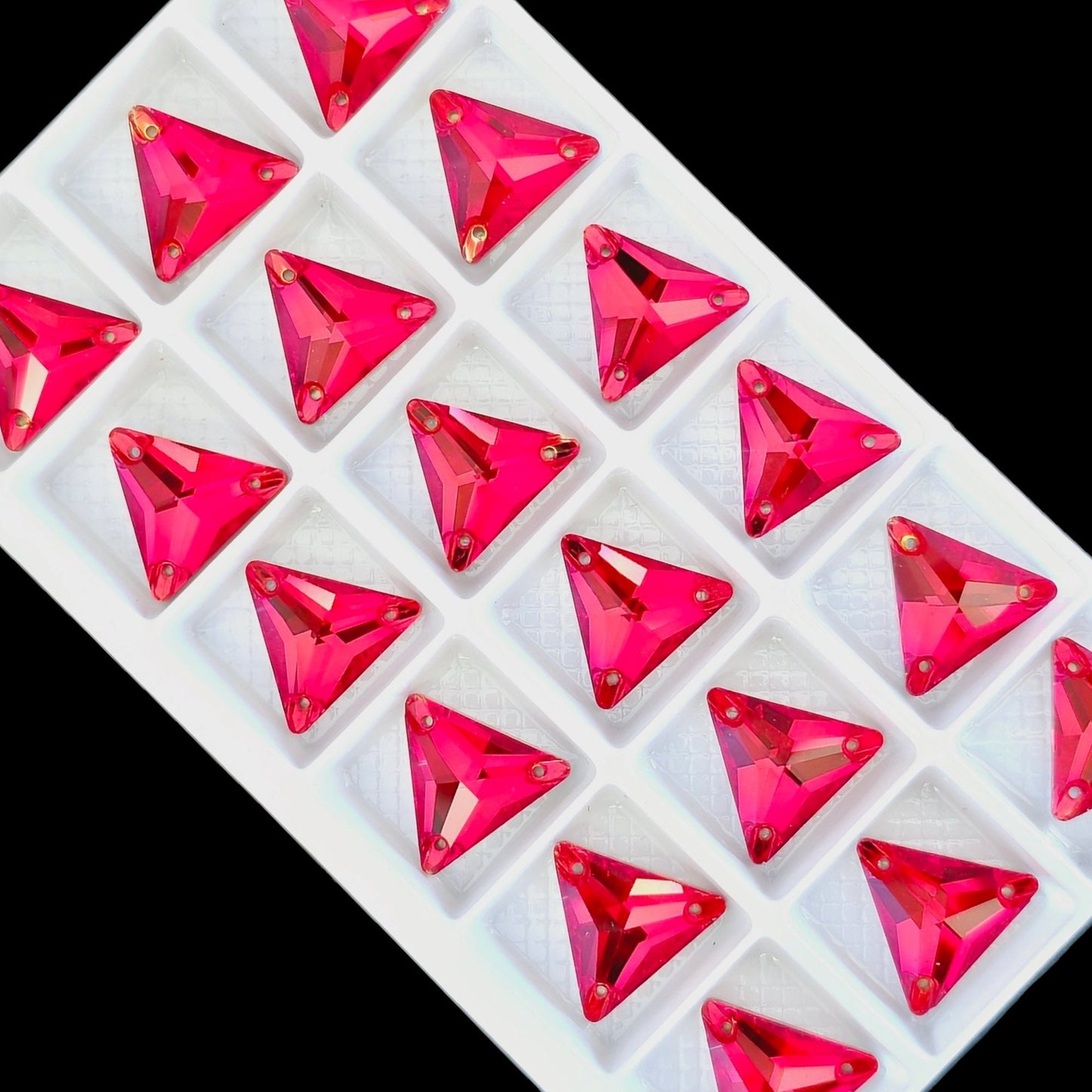 Lt Siam Triangle SHAPED Sew On Rhinestones