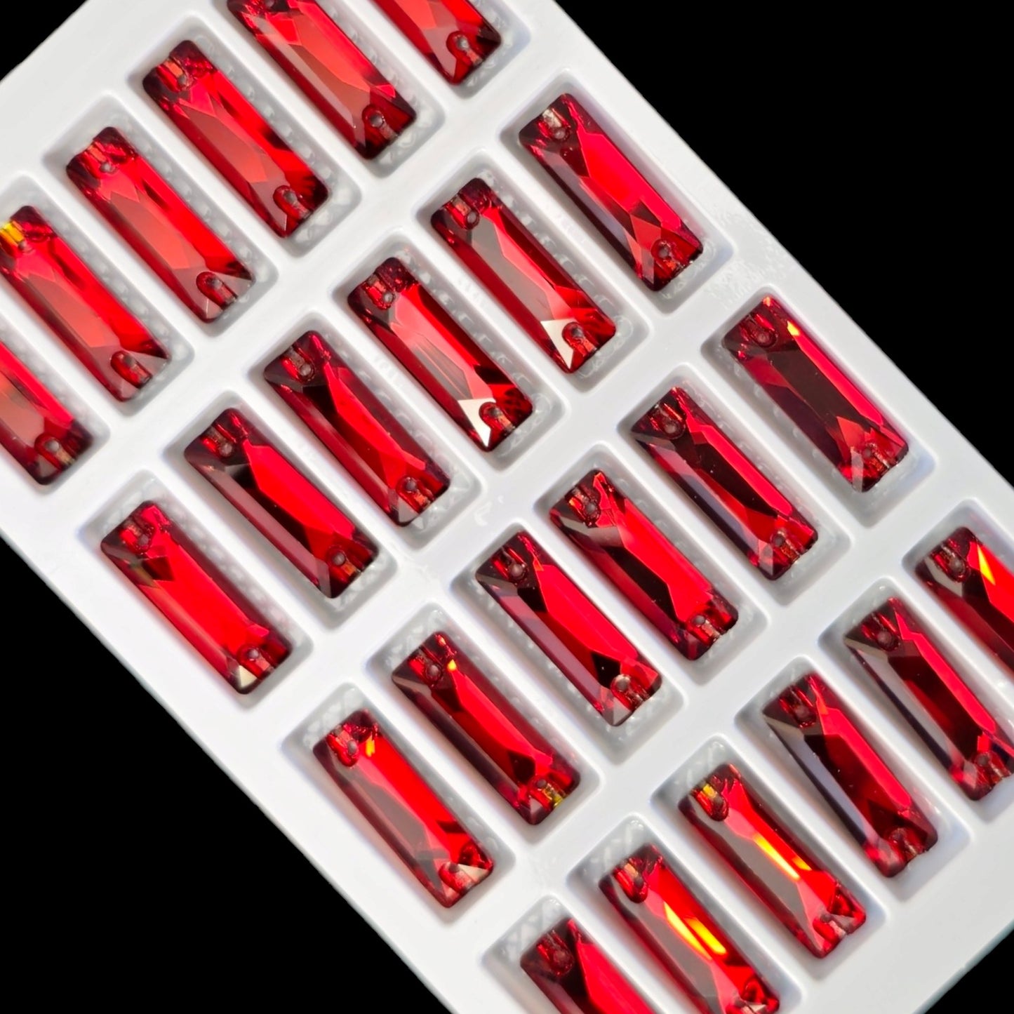 Siam Cosmic Baguette SHAPED Sew On Rhinestone