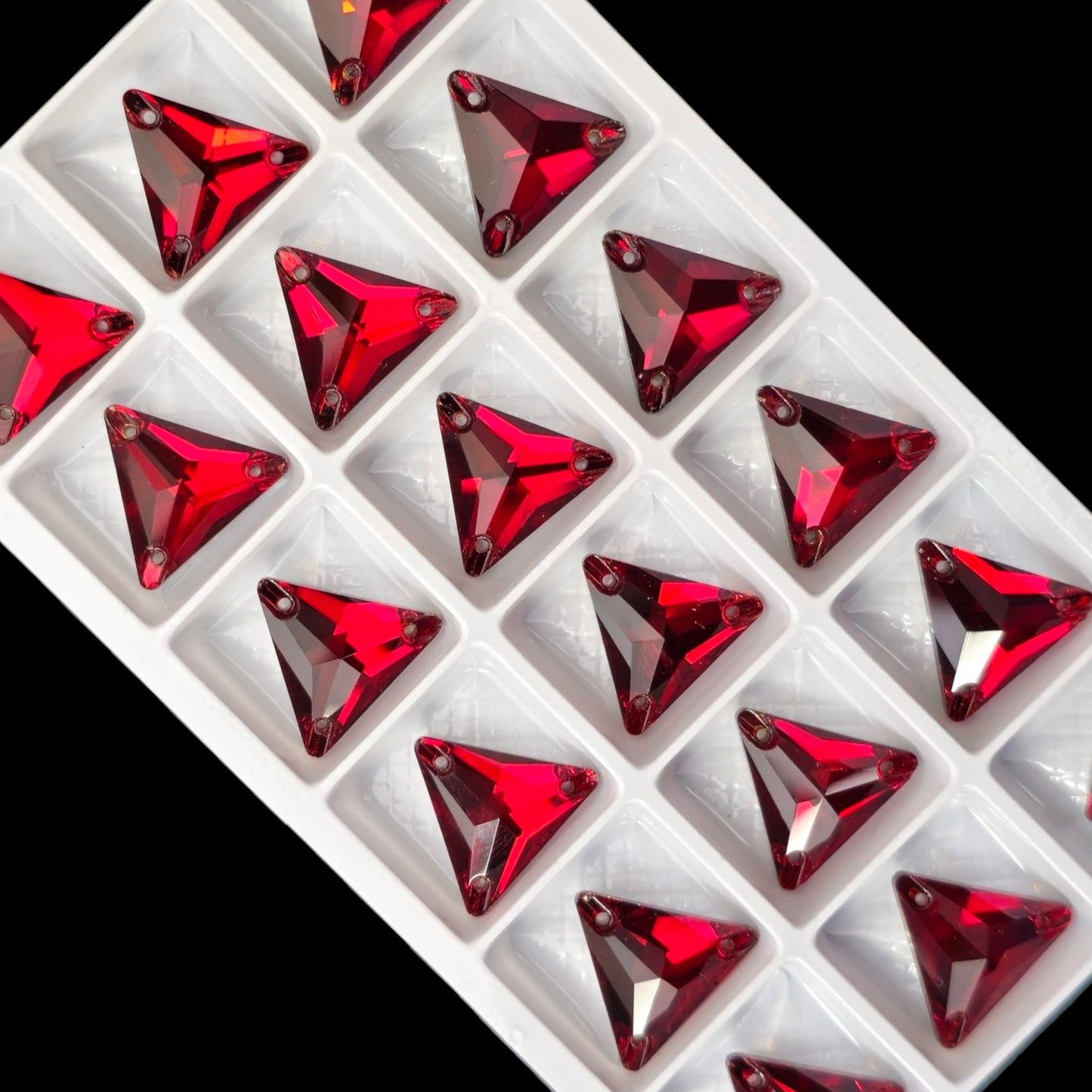 Siam Triangle SHAPED Sew On Rhinestones