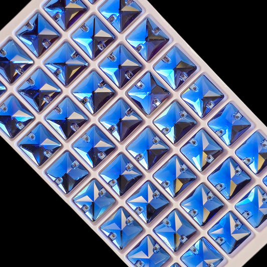 Cobalt SQUARE SHAPED Sew On Rhinestones