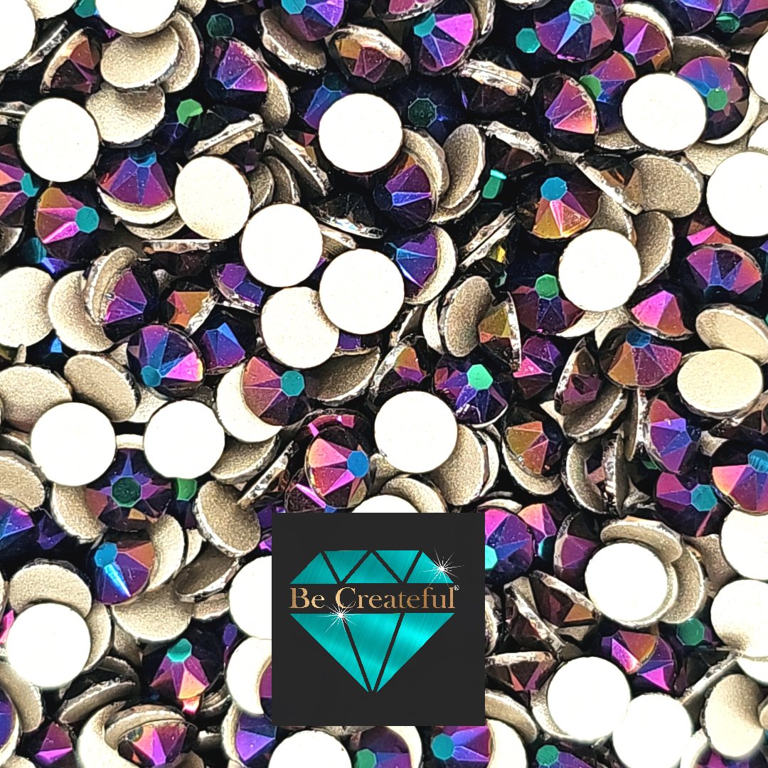 LUXE FLATBACK Rainbow Black Rhinestone - Flatback Rhinestones - Black Rhinestone - Rhinestone - Glass Rhinestone - Rhinestone