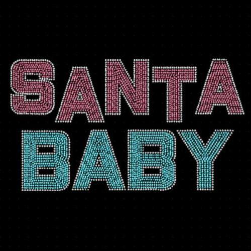 Santa Baby Block Rhinestone Transfer