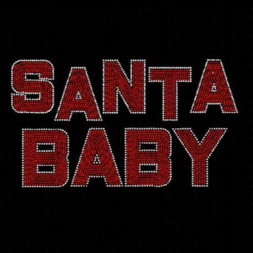 Santa Baby Block Rhinestone Transfer