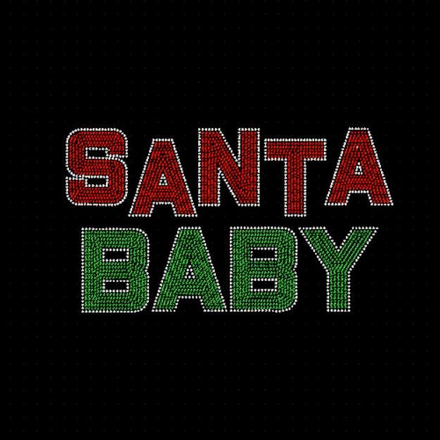 Santa Baby Block Rhinestone Transfer